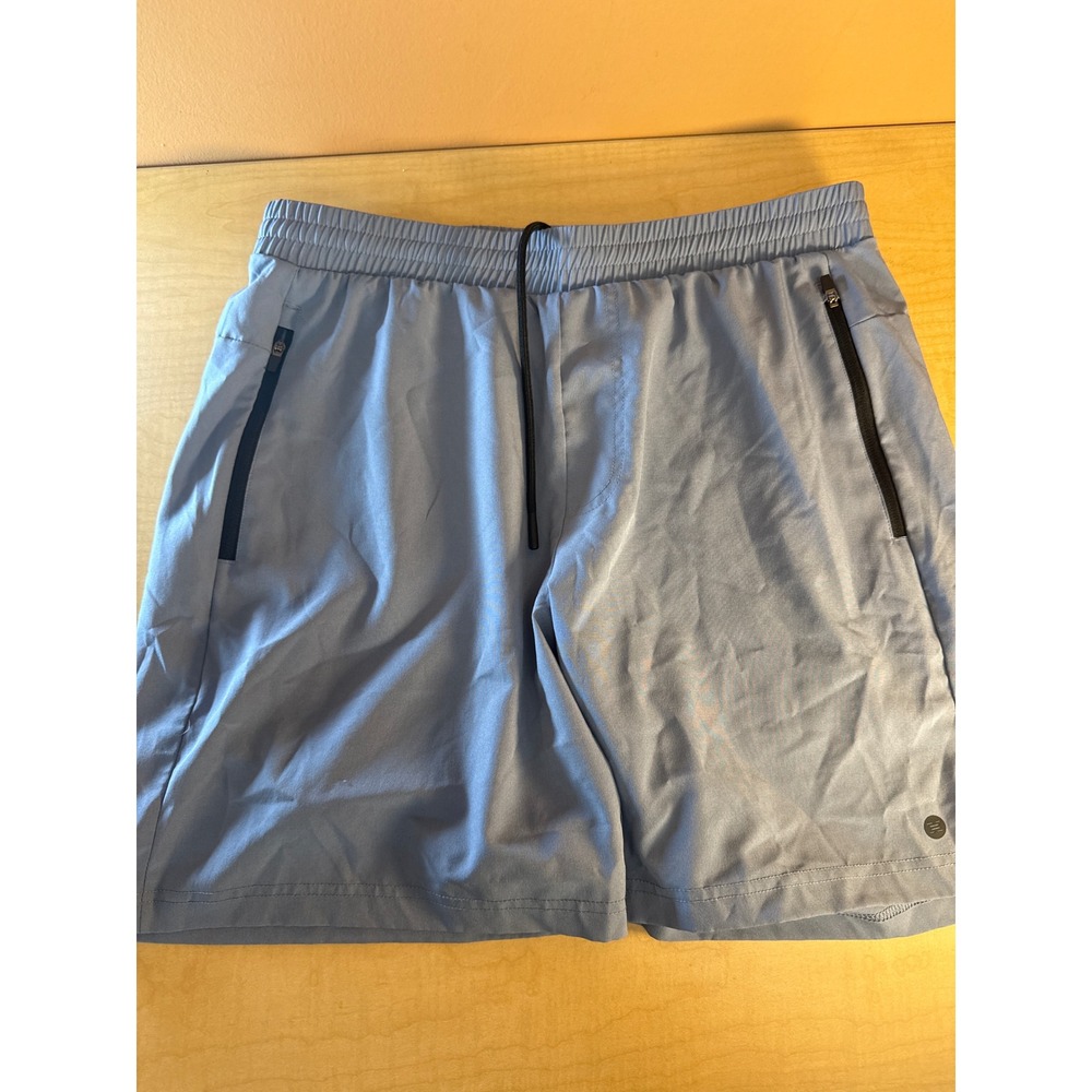RBX Mens Blue Athletic Training Shorts Size Medium Zipper Pockets CRM5264